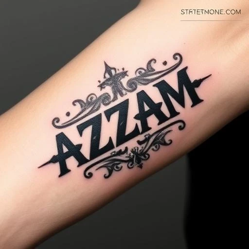 Stylized AZZAM: Bold Arabic Tribute